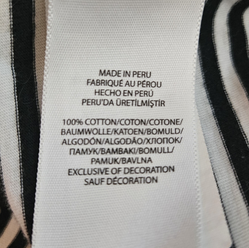 Ralph Lauren Classic Black & White Striped Top - Size Large - Picture 6 of 7